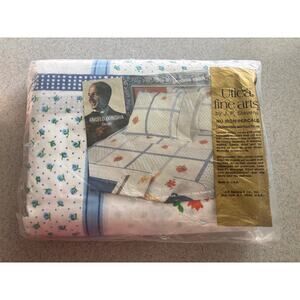 Vintage Blue Floral Flat sheet by Utica Fine Arts J.P.  Grosgrain Ribbon